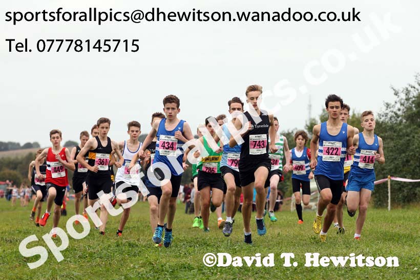 Boys under-15s, Start Fitness North Eastern Harrier League, Tanfield, County Durham. Photo: David T. Hewitson/Sports for All Pics